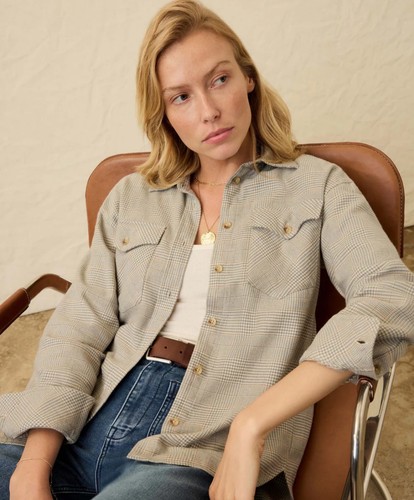 Faherty Heirloom Portuguese Flannel Overshirt Organic Cotton Medium Canyon Plaid