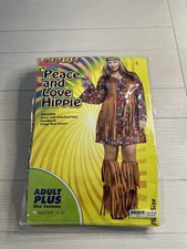 Spirit Halloween  peace And Love Hippie  Costume Plus Size 16 -20 No Headband