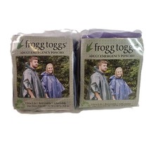 Lot of 2 Frogg Toggs Ultra-Lite Waterproof Adult Emergency Poncho - One Size NEW
