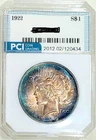 1922 Peace Dollar Gem BU ++  Lovely ALbum Rainbow Color Toned