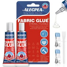 2 Pack Fabric Glue Permanent No-Sew Repair Clear 59G for Clothing Patches