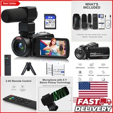 Compact 30MP Digital Camcorder - 18X Zoom, Night Vision, Remote Control & More
