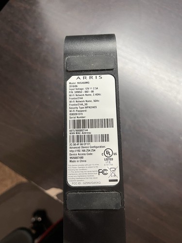 Frontier Arris Ethernet Gateway Wi-Fi Router Modem Model# NVG468MQ w/ AC adapter - Picture 6 of 7