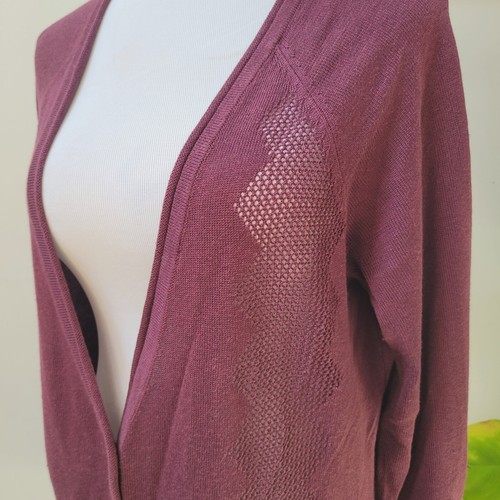 Royal Robbins Calaveras Cardigan Open Front Knit Lightweight Pockets Purple XL - Picture 4 of 6