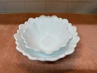 Vintage Milk Glass Bowls Floral Molded Style Set Of 2 White Milk Glass Bowls
