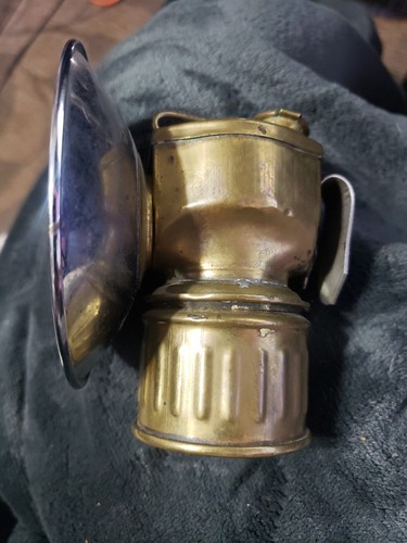 Justrite Small Brass Acetylene Miners Lamp USA Made Pat No 115123 - Picture 5 of 8