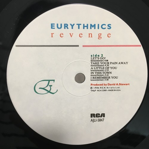 EURYTHMICS / REVENGE US PRESSING LP W/ INNER - Picture 8 of 8
