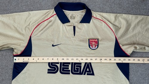 Maglia calcio Nike Aresenal 2001-2002 Gold Away vintage SEGA taglia XL - Foto 10 di 11