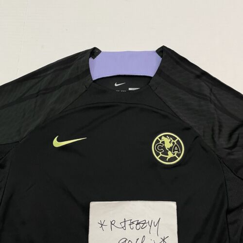 $55 Mens Size M Nike Club America Strike Slim Fit Soccer Jersey FD9248-010 Black - Picture 2 of 14