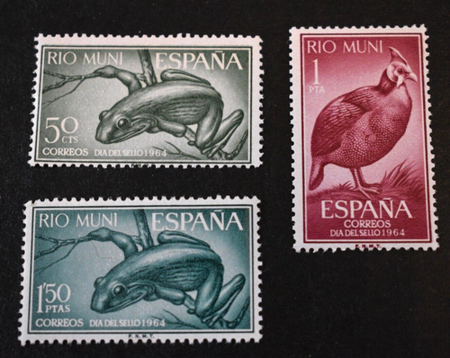 1964 Rio Muni Stamps - SW# 57-59 - Stamp Day - MNH - 第 1/2 張圖片