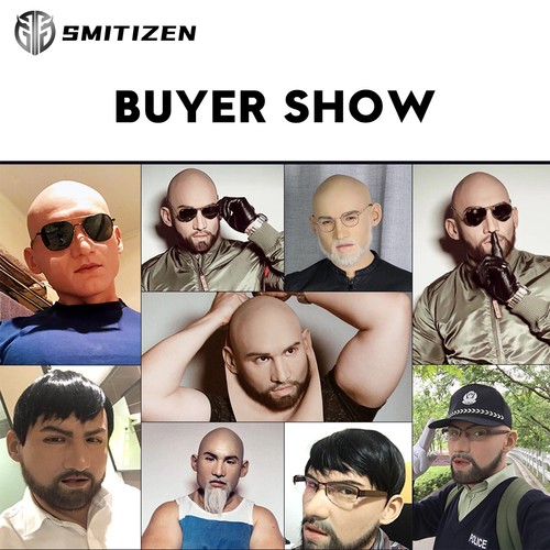 SMITIZEN Realistico Silicone Maschera Travestimento Maschio Vera Maschera per Cosplay - Foto 10 di 14