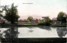 Edgeworth PA Lake & Buildings, School? Homes? Nice c.1910 Vintage Postcard