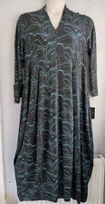 Foil Lagenlook Casual Dress Jersey Balloon Abstract Pattern Arty Boho Size M