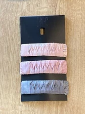 Inc Barrettes 3 Pieces Pink Grey Braided 3”