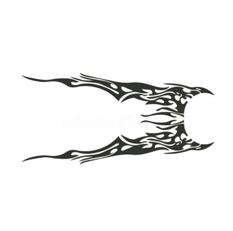2x Car Racing Body Side Vinyl Decal Flame Graphics Stripes Sticker Decoration