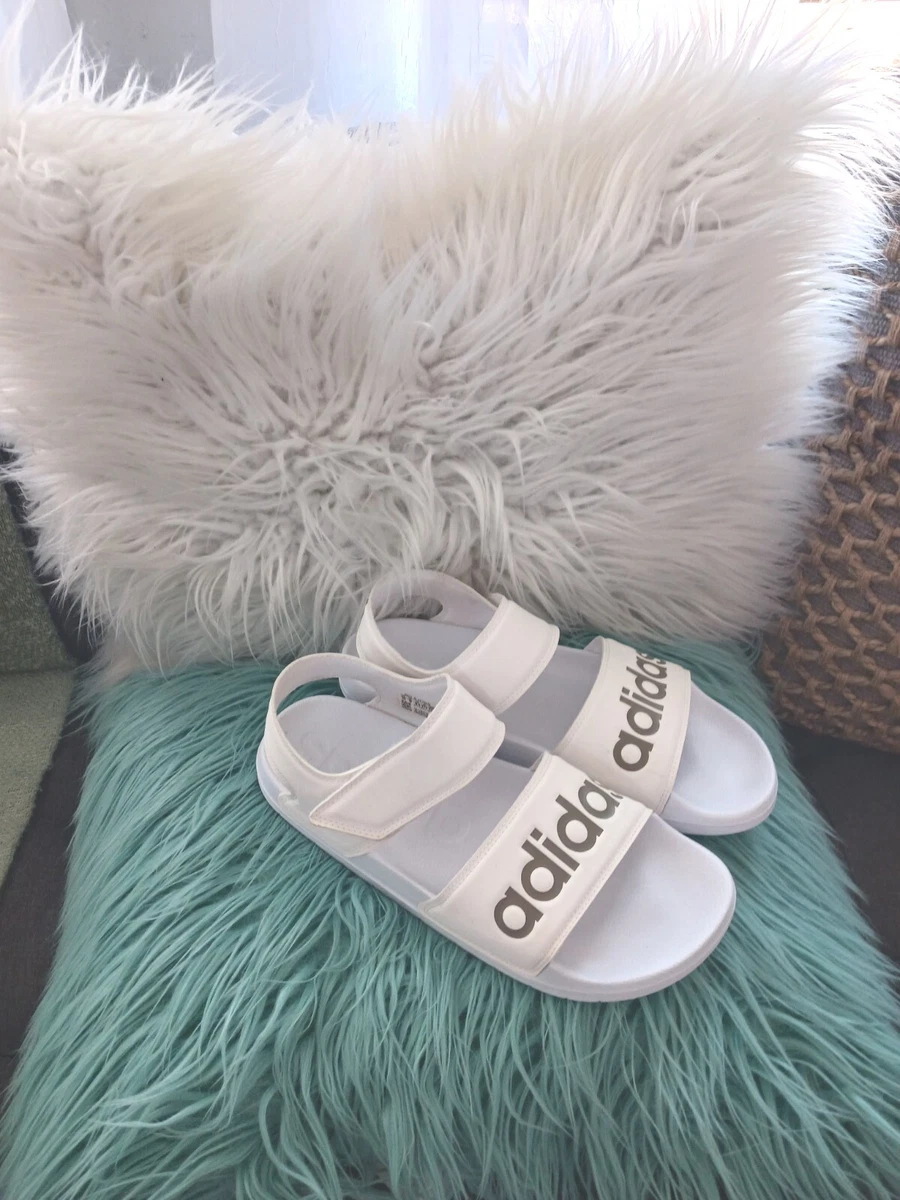 ADIDAS Womens Sandals Size 10 White Sports Outdoor Casual Shoes
