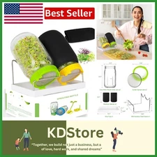Family-Friendly Seed Germination Kit: 2 Jars, Drain Tray & Efficient Sprout Lids