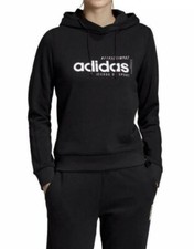 adidas Women's Black/White Brilliant Basics Hoodie EI4632 Size S - NWT