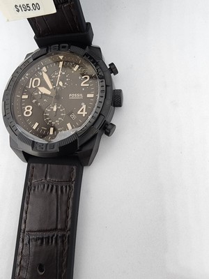 Fossil+Men%27s+Chronograph+Bronson+Brown+Embossed+Leather+50mm+