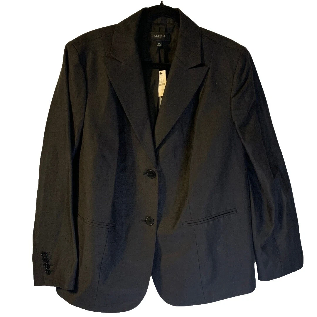 Talbots MUJER Mezcla de lino negro Traje Trajes y separa para Mujeres