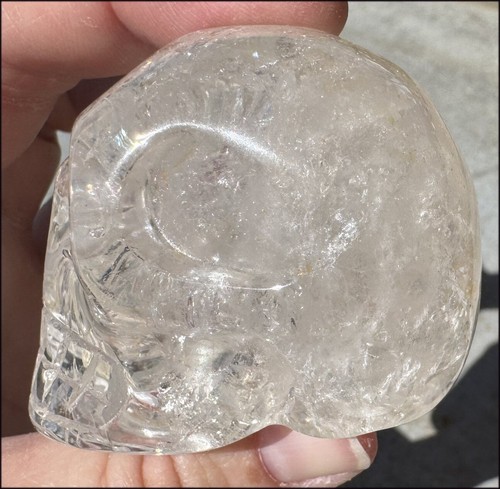 Quartz CRYSTAL SKULL - Rainbows, Golden Healer Hematite - w/ Synergy 10+ yrs - Picture 9 of 19