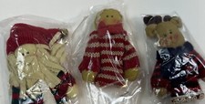 3 NEW Christmas Finger Puppets  SANTA MRS CLAUS  REINDEER  VINTAGE set