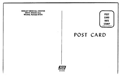 POSTCARD Wesley Medical Center 550 N Hillside Ave Wichita Kansas