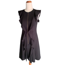 Cue Womens A-Line Dress Black Very Good Condition Corporate Work Business Size 8