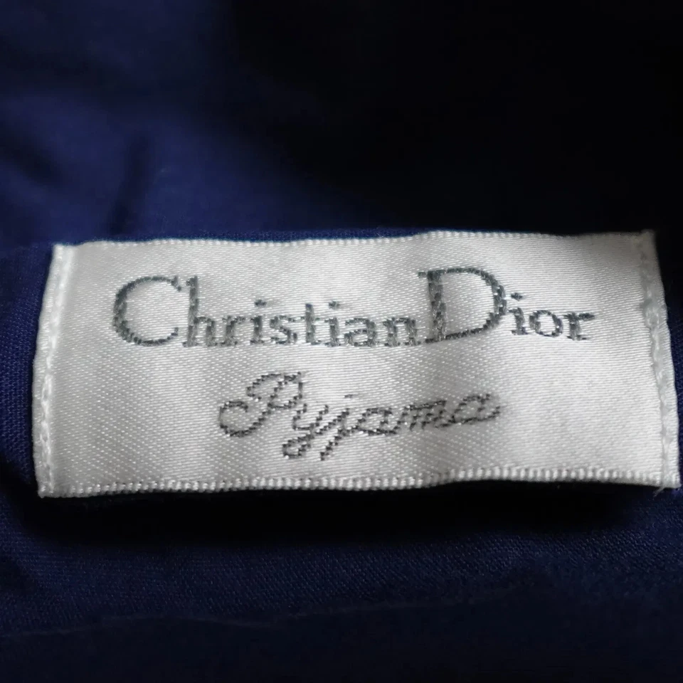 Christian Dior Pijama Camisa para Dormir Top Para Hombre XL Azul 3 Bolsillos Botón Delantero Foto 2 de 4