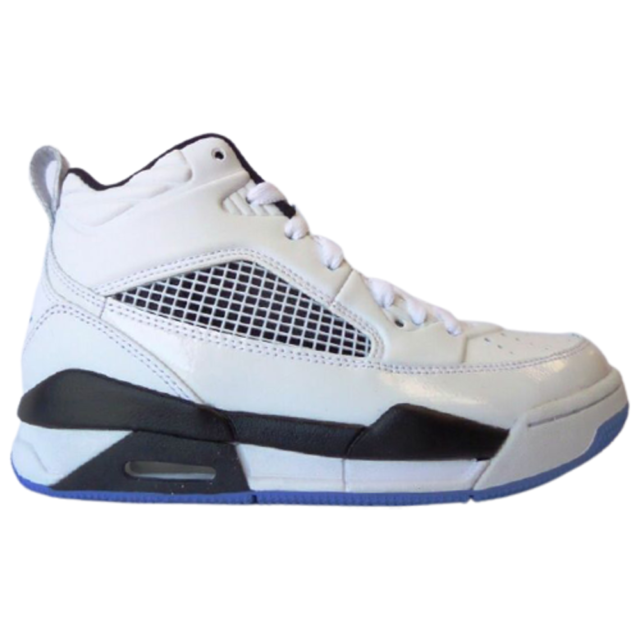 blue and white jordan flights