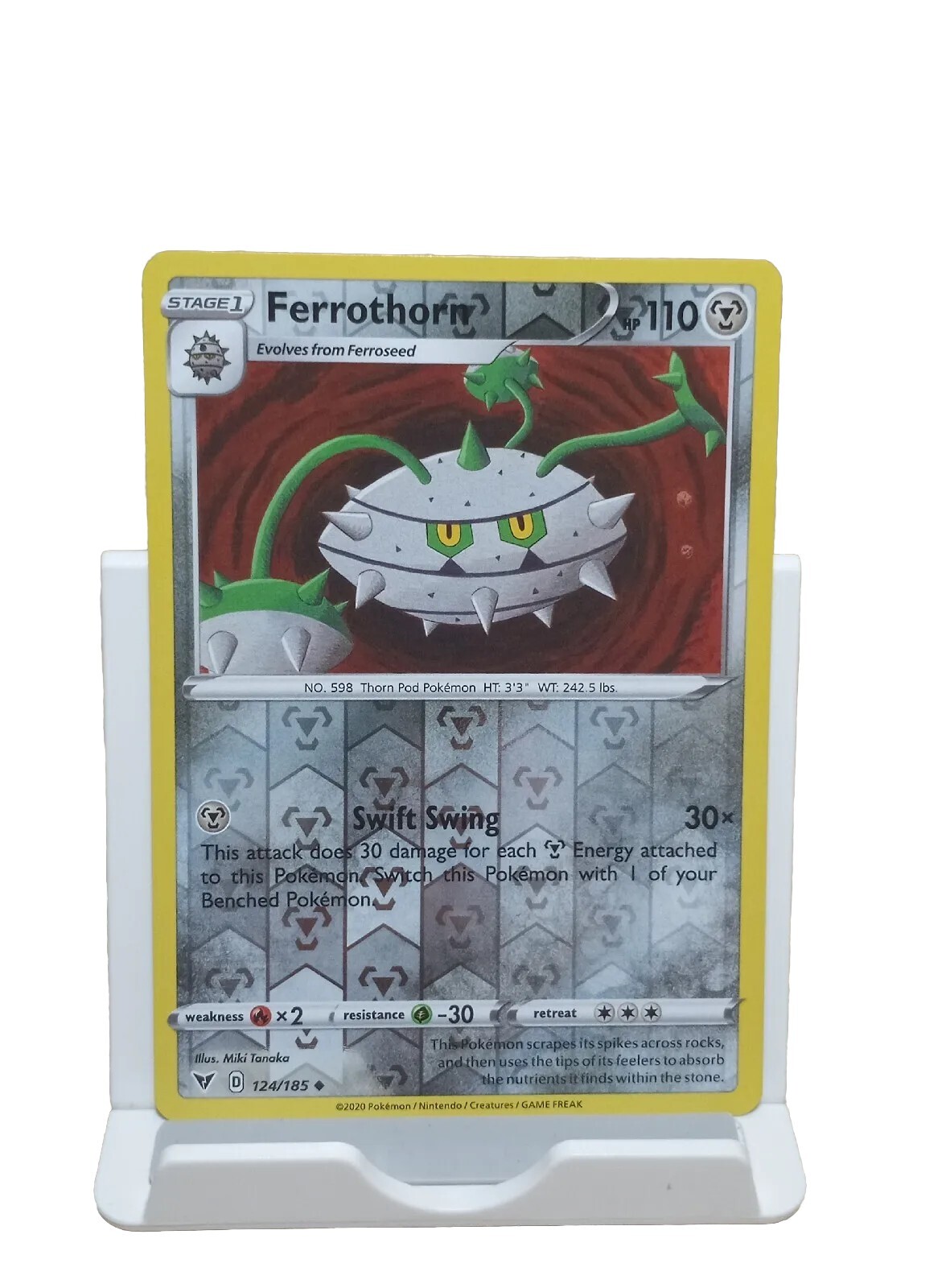 Ferrothorn 124/185 Reverse Holo Vivid Voltage SWSH Pokemon TCG Card 2020