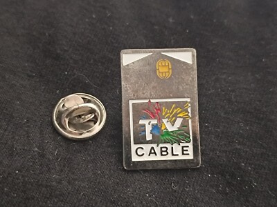 Pin's TV Karte Kabel Chip Fernsehsender Medienstrauß Vintage Card-Pin L14