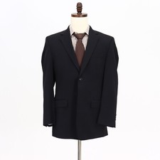 Calvin Klein 40R Black Sport Coat Blazer Jacket Solid 2B Wool