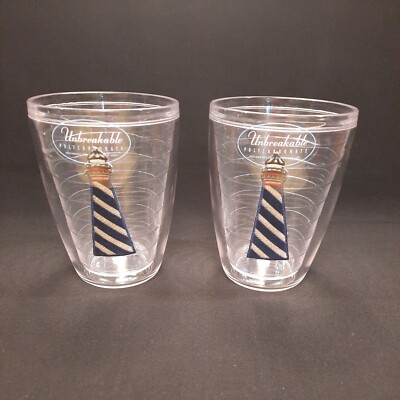 NEW Insulated Tumblers Lighthouse Design ~ Set Of 2 