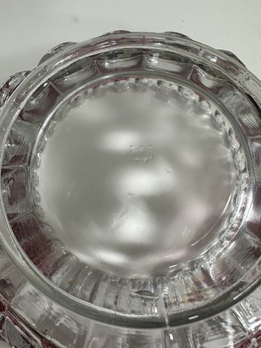 Westmoreland Cranberry Grapes Leaves Crimped Ribbon Rim Candy Bowl 6” x 2.25" - Picture 3 of 7