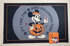 Disney Mickey Mouse Accent Rug Mat 20in X 32in It  s Time For Some Halloween Fun
