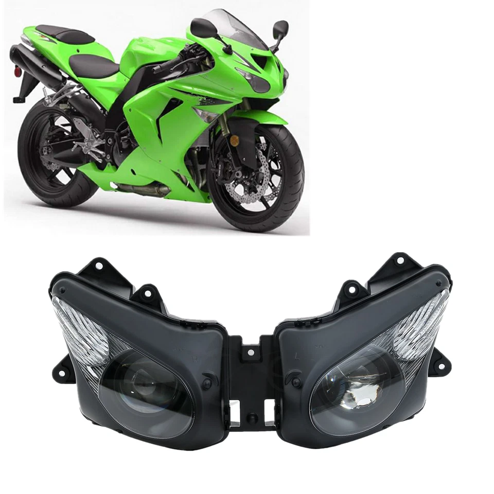 Conjunto de faro delantero apto para Kawasaki Ninja ZX10R ZX 10R 2006-2007 Foto 2 de 4