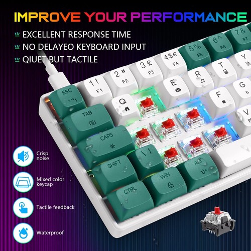 60% Wired Mechanical Keyboard Mixed Color,PBT Dye-Sub XDA Keycaps,RGB for Gamers - Picture 36 of 63