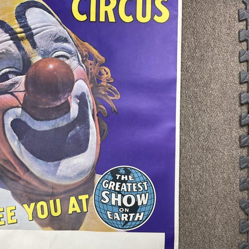 VTG 1969 RINGLING BROS BARNUM BAILEY CIRCUS Poster SIGNED BY LOU JACOBS Clown - Picture 6 of 22