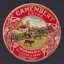 Ancienne étiquette Fromage France   BN172513  Camembert  Normandie Vache