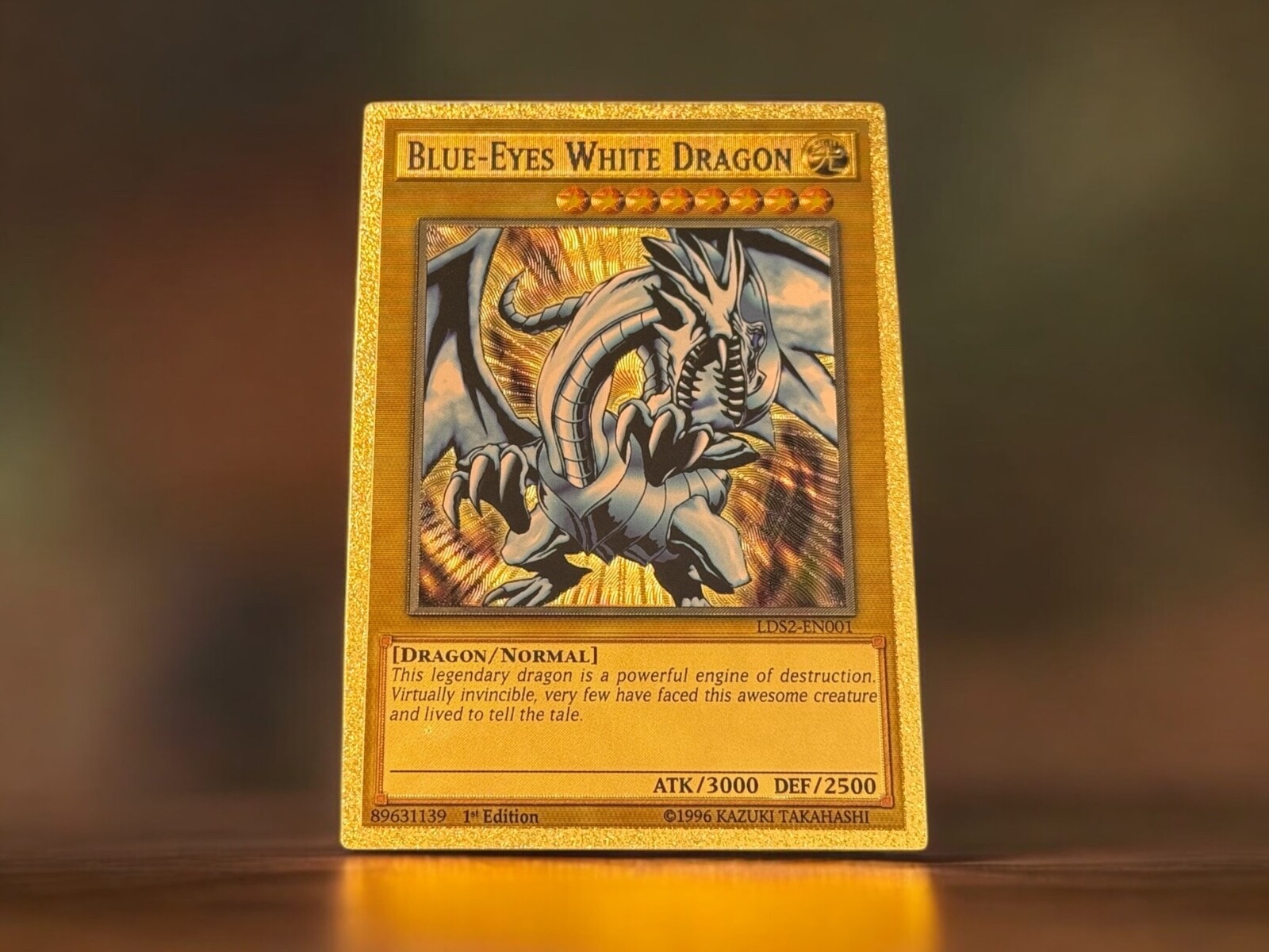 Blue Eyes White Dragon Alternate Art Golden Holo DIY Orica Yugioh Card