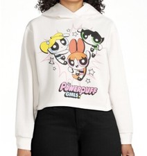 The Powerpuff Girls Cropped Fleece Hooded Sweatshirt NWT Size Juniors 15/17 XL