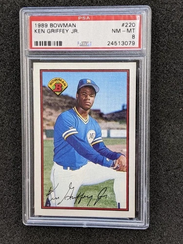 1989  Bowman # 220  Ken Griffey Jr. Card  PSA Graded NM-MT 8