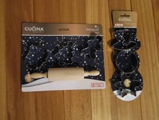 LA CUCINA Kids Baking Set WOOD Rolling Pin 6 Cookie Cutters SNOWMAN, T13