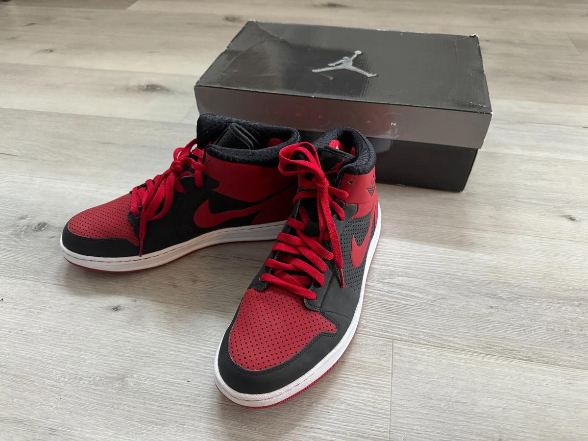 Jordan Men Basketball Shoes Perforated Leather Size 10‎ Alpha 1 Bred 392813-001 Jordan Alpha 1 Black Varsity Red for Sale | Authenticity  main image 3