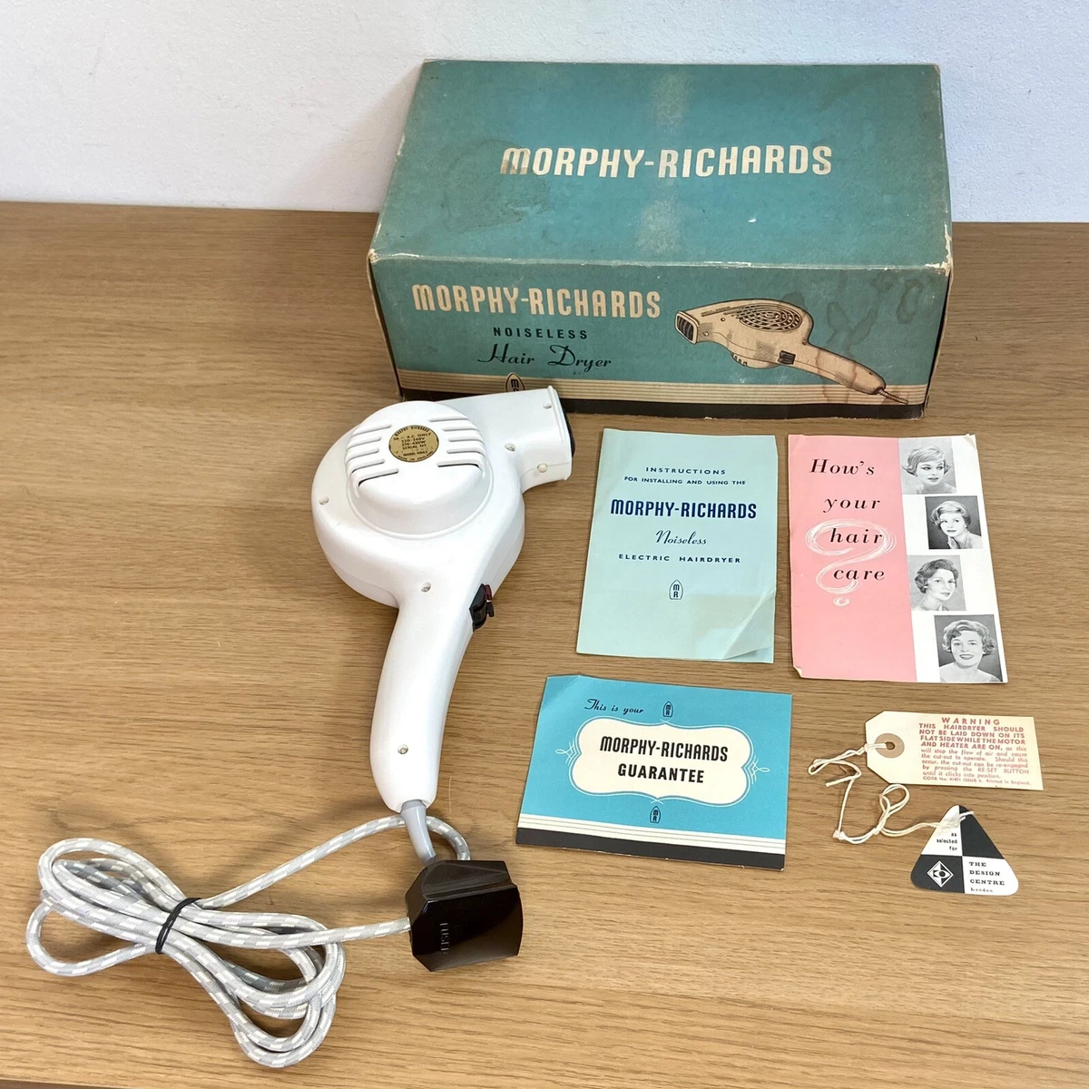 Vintage Morphy Richards Noiseless Hair Dryer HDA 2 Original Box