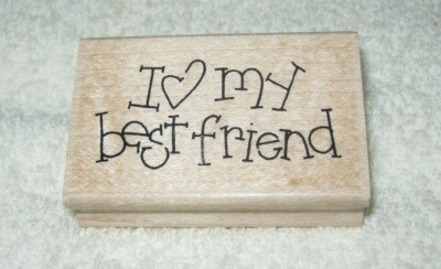 JRL Rubber Stamp - I (Heart) my best friends - Large Size - EUC