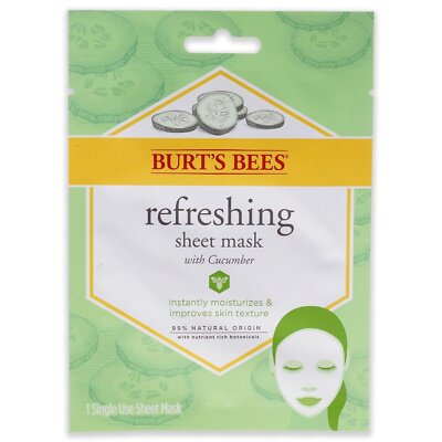 Burts Bees Refreshing Sheet Mask - Cucumber Unisex 1 Pc, (60192)