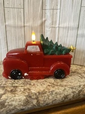  Red Truck Flame Candle 
