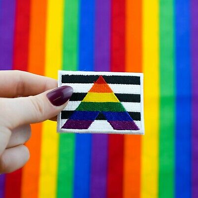 Pink Triangle Flag Patch Easy Iron On LGBT LGBTQ sexual identity gay pride